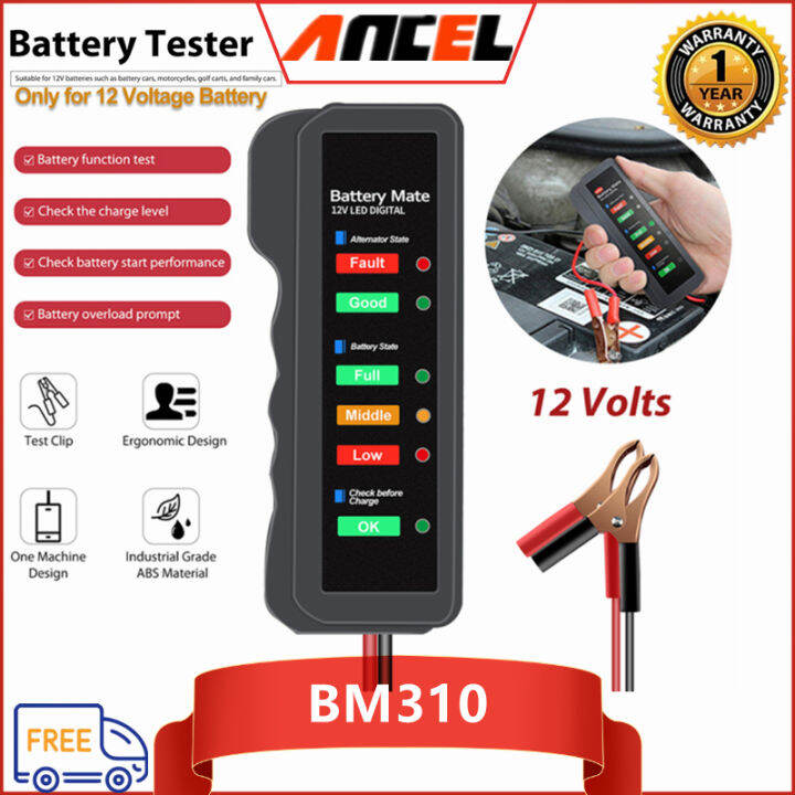 Ancel BM310 Car Battery Tester for All 12V Motorcycle Automotive