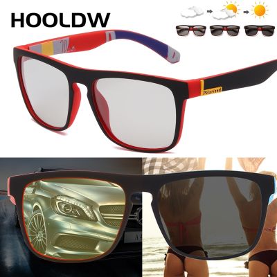 HOOLDW Photochromic Sunglasses Men Women Change Color Polarized Driving Sun glasses Anti glare Goggle Night Vision Glasses UV400