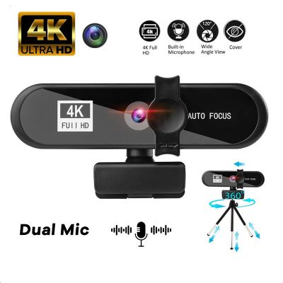 ZZOOI 4K Webcam 2K Full HD Web Camera With Microphone Autofocus Computer USB Web Cam For PC Laptop Video Calling Conference Work