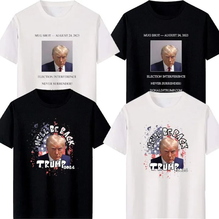 1 Trump Election Interference Never Surrender Printed T-Shirt He’S Back ...