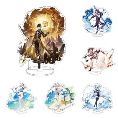 Anime Genshin Impact Figure Diluc Venti Klee Zhongli Cosplay Acrylic Stand Model Plate Desk Decor Standing Sign figures Gift New