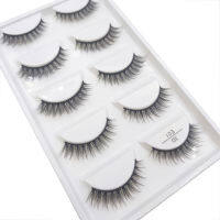 Ub 5 Pairs Natural 8D Eyelashes Wispy Fluffy Long Manga Eyes for Dating Wedding Stage Makeup