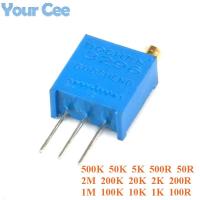 ☽✖ 20 pcs 3296 Trimmer Potentiometer 3296W Variable Resistor Adjustable Resistance 101 102 103 104 105 201 202 203 204 501 500 502