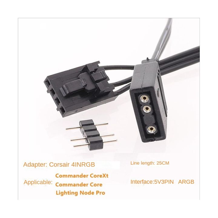 for-corsair-4pin-rgb-to-standard-argb-3-pin-5v-adapter-connector-rgb-cable-25cm