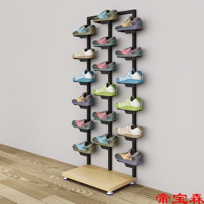 [COD] T shoe store sports display shelf wrought iron simple direct sales disassembly showcase against the wall