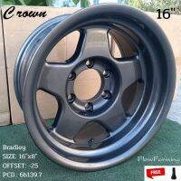 ล้อแม็ก Crown Bradley ขอบ 16"x8" 6รู139.7 ET-25 สีเทาเงา ราคาต่อ 1 วง  3750บาท ขายยกชุด4วงไม่แยกขาย