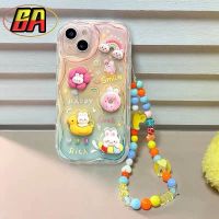 สำหรับ Samsung Galaxy A12 A13 4G A71 A31 A11 A51 3D M11แฟชั่นการ์ตูนน่ารักเคสโทรศัพท์โปร่งใสมีสายรัดข้อมือนุ่มป้องกันการกระแทกฝาหลัง