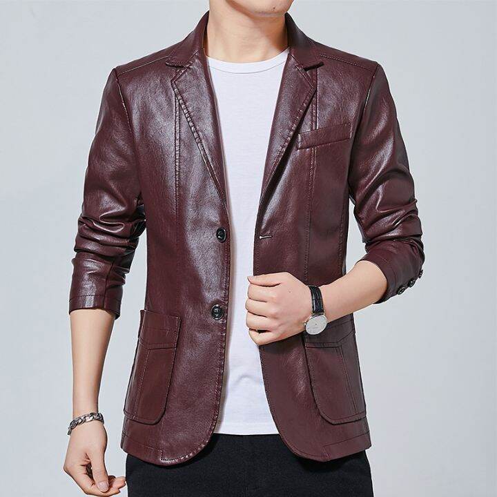 cod-leather-mens-spring-and-autumn-korean-style-trendy-slim-handsome-suit-jacket-flight-motorcycle-leather