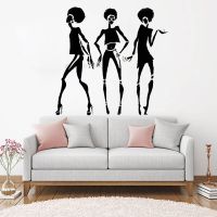 (สติ๊กเกอร์และรูปลอกติดผนัง) Desain Fashion Afro Wanita Vinyl Dinking Kreatif Salon Kecantikan Gaya Stiker Dunding untuk Dekorasi Rumah Seni จิตรกรรมฝาผนัง