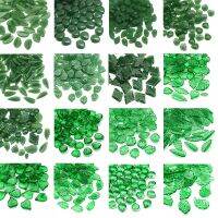 Czech Glass Beads 20pcs 6-28mm Transparent Green Leaf Pendants Loose Beads For Jewelry Making DIY Handmade Earrings Accessories