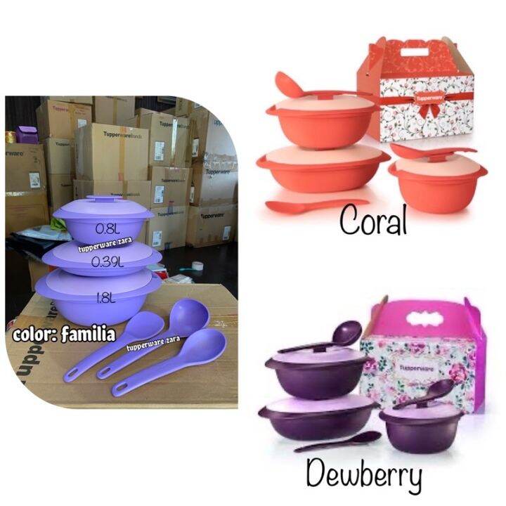 TUPPERWARE Blossom Serveware Set [3] Lazada