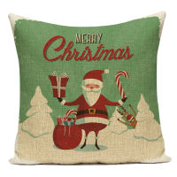 Decorative Throw Pillows Case Santa Claus Merry Christmas Trees Gift Polyester Pillow Cover Cushion Cover for Sofa Bedroom