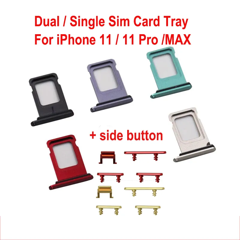 For Iphone 11 11 Pro Max Single Dual Metal Plastic Nano Sim Card Tray Slot Holder Side Button Lazada Ph