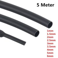 5meter 2:1 Black 1 2 3 5 6 8 10mm Diameter Heat Shrink Heatshrink Tubing Tube Sleeving Wrap Wire Sell DIY Connector Repair Cable Management