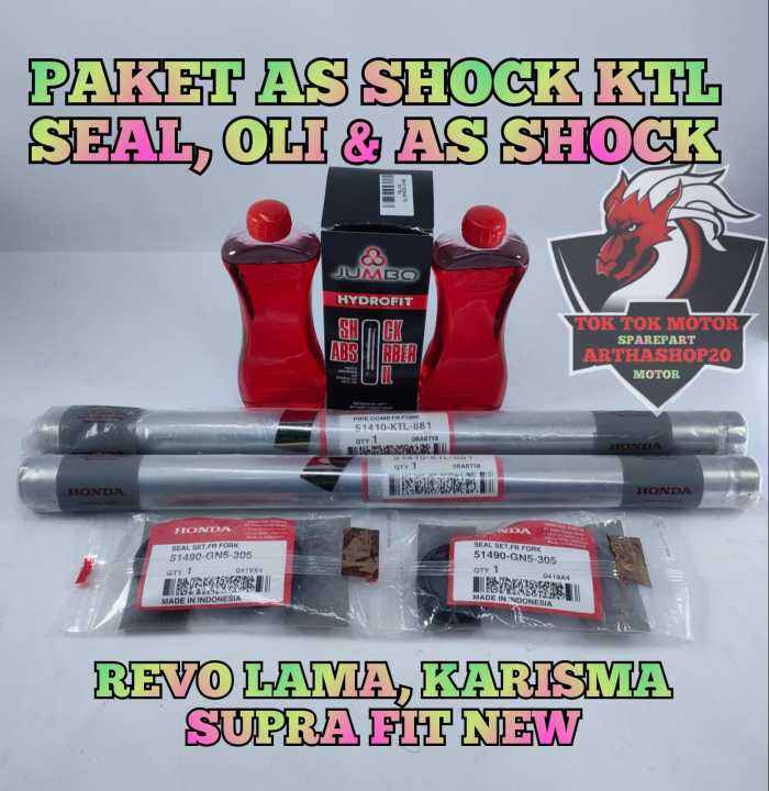 Paket As Shock Batang Oli Seal Abu Kualitas Asli Original Honda Kharisma Supra Fit New