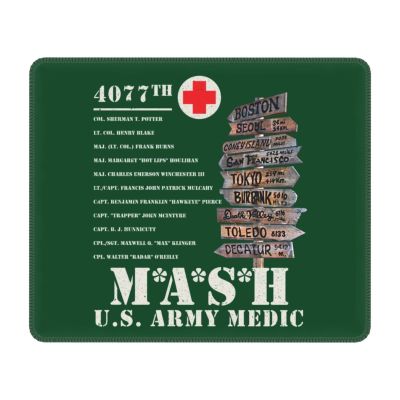 US Army Medic Mash 4077 Signpost Laptop Mouse Pad Soft Mousepad with Stitched Edges Non-Slip Rubber Gamer Computer PC Table Mat