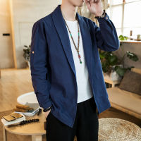 【CW】Japanese Kimono Men Casual R Cardigan Tops Oriental Clothing Chinese Style Fashion Loose Tang Suit Jackets Coat Asia Clothes