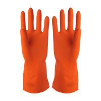 ถุงมือยาง ถุงมือยางแม่บ้าน สีส้ม