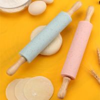 23cm Wooden Handle Silicone Rolling Pin Non-stick Fondant Pastry Dough Roller Kitchen Biscuit Cupcake Pasta Baking Tools