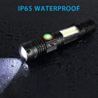 LM USB rechargeable flashlight, super bright magnetic LED flashlight, with Cob side light, pocket clip, camping available