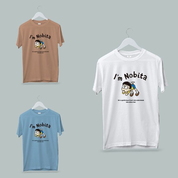 เสื้อยืดผ้าฝ้ายพิมพ์ลายขายดี-nobita-เสื้อยืดunisex-ผ้าcotton-100-สกรีนชัด-สีสด-ติดทน-s-5xl