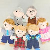 Mouth Move Plush Hand Puppet Grandma Mom Girl Boy Grandpa Dad Family Finger Glove Hand Education Bed Story Learn Funny Toy Dolls