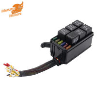 กล่องรีเลย์ฟิวส์รถยนต์ Martino ฟิวส์6ฟิวส์แบบรีเลย์กันน้ำ12V พร้อมสายสำหรับยานพาหนะรถบรรทุก