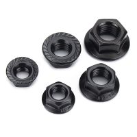 2/10 Buah Oksidasi Hitam A2-70 304 Baja Nirkarat Kepala Hex Bergerigi Spinlock Flange Nut M3 M4 M5 M6 M8 M10 M12 Locknut DIN6923