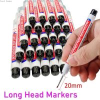 6pcs/set Permanent Oily White Marker Pens Long Head Multi-purpose Woodworking Decoration Deep Hole Paint Markers Pen