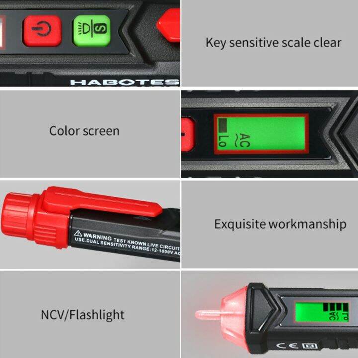 sale-ราคาพิเศษ-ส่งเร็ว1-2วันถึง-แถมฟรีถ่าน2ก้อน-habotese-อุปกรณ์ปากกาวัดไฟac-ตัวใหม่ล่าสุด-voltage-auto-power-off-12-1000v-ถูกเว่อร์-ช้าหมด