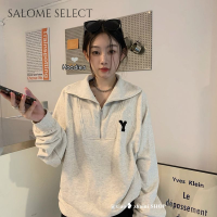 SALOME SELECT เสื้อฮู้ด เสื้อแขนยาวอบอุ่น หลวมและสบาย ๆ สไตล์ขี้เกียจย้อนยุคอเมริกัน 2023NEW 36Z230908