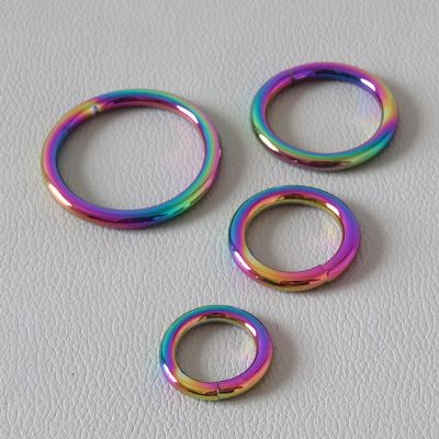 【YF】 1PCS Rainbow Strong Metal O Ring Circle Belt Loop Buckle Hardware Pet Dog Collar Garment Harness Clasp Accessory