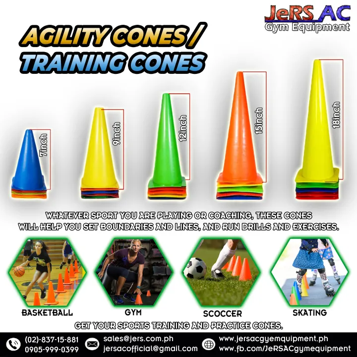 Agility Cones/ Training Cones Sport Cone Assortment for Agility, Speed, Fitness Training Lazada PH