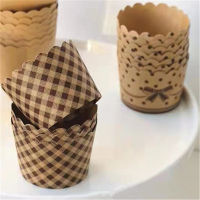 50 ชิ้นสีน้ำตาลมัฟฟินคัพเค้กรูปแบบถ้วย Cupcake Wrapper Liner ถ้วยเบเกอรี่ถาดสำหรับงานแต่งงาน Caissettes มัฟฟินตกแต่งแม่พิมพ์-Siogue