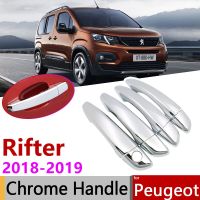 สำหรับ Peugeot Rifter พันธมิตร2018 2019 2020โครเมียมด้านนอกชุดสติ๊กเกอร์ตกแต่งรถยนต์ฝาครอบมือจับประตู4ประตู