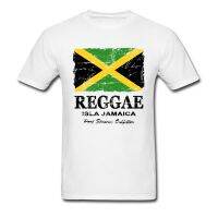 เสื้อยืดวินเทจธง Reggae จาเมกาเสื้อยืดผู้ชายเสื้อยืดผ้าฝ้ายคอกลมเสื้อยืดทีมฤดูร้อนเสื้อเชิ้ตสีขาวแบบกำหนดเอง