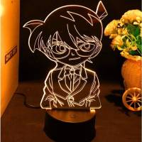 St1 โคมไฟอะคริลิค LED รูปการ์ตูนอนิเมะโคนัน 3d ชาร์จ USB สําหรับตกแต่งบ้าน