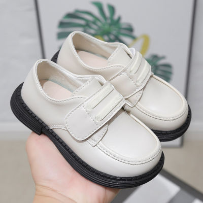 Boys Dress Shoes for Party Wedding Shows Autumn 2022 Black School Shoes Britain Style Kids Fashion Leather Shoes Flat Boat Shoes