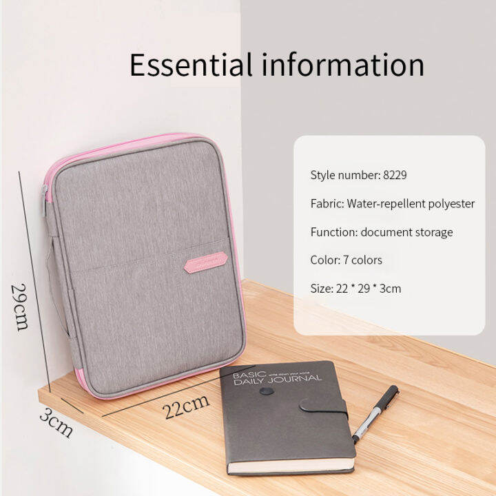 multifunctional-portfolio-organizer-holder-travel-documents-bag-zippered-case-for-notebook-documents-and-pens