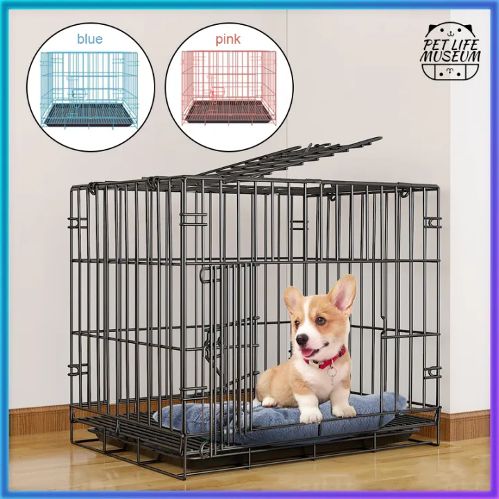 Dog Cage with Poop Tray Pet Collapsible Cage Foldable Pet Cage | Lazada PH