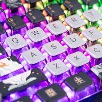 กุญแจสำคัญสำหรับเทพนิยายมืด Para Teclado Mecánico,ใส,PBT, Doble Cuero, Sublimación,ASA 117, Juego Pequeño