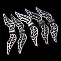 100pcs Charms Angel Wing Spacer Beads Tibet Silver Decoration For DIY Jewelry Pendant Making 31x7mm