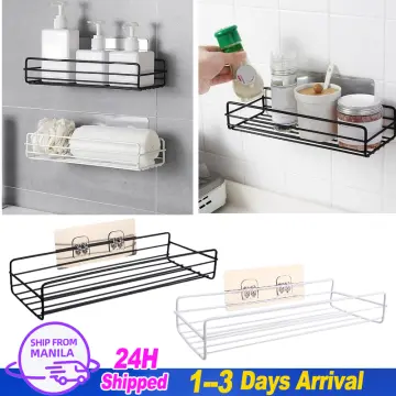 Shower Caddy Bathroom Shelf, No Drilling Traceless Adhesive Bathroom Storage  Organizer, Rustproof Food Storage Basket, 2-in-1 Kitchen Spice Racks (Matte  Black) 