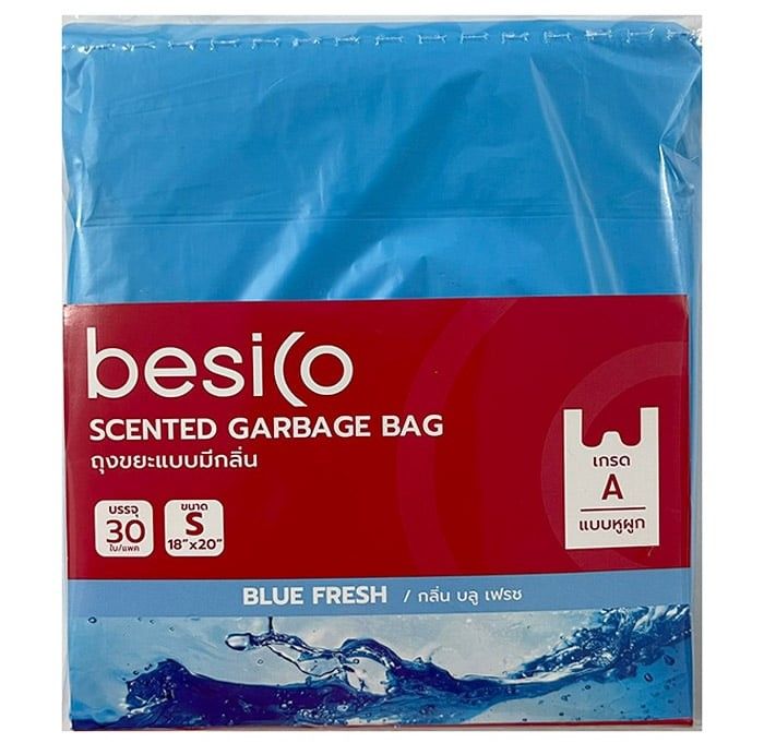 เบสิโค-นิ้ว-แพ็ค-30ถุงขยะหูผูกกลิ่นบลูเฟรซ-18-x20-ใบ-besicogarbage-bagbluefrece-scent18x20-รหัสสินค้า-bicli8881pf