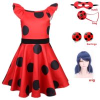 (Baixiang Flower City)   Christmas▽✜ Miracle Girl Clothing Change Clothes Ladybug Reddy Red Wave Point Of The Girls Dress Birthday Suit Summer Dress