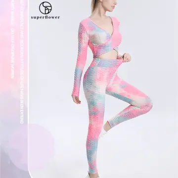 woman sports sets shockproof gathered fitness bra Yoga suit tights leggings  hip lifting pants