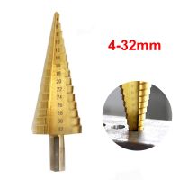 4-32mm Step Drill Bit HSS Titanium Coated Metal Hex Core Drill Bits Sharpener Multifunction Stepped Drilling Conical Woodworking