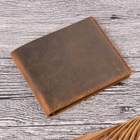 ZZOOI Handmade Personalised Leather Wallet for Men Slim Breif Men Wallets Short Vintage Retro Manmade Wallet Money Bags