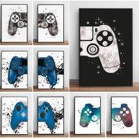 Modern Gaming Room Gamepad ภาพวาดผ้าใบโปสเตอร์และพิมพ์ Wall Art ภาพ HD สำหรับเด็ก Home Gamer ของขวัญตกแต่ง Top Gaming Room อุปกรณ์เสริม