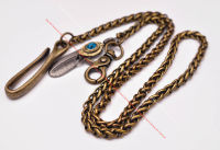 15"~30" Retro Brass Biker Punk Basic Strong Twisted Feather Biker Trucker Key Lanyard Jean Wallet Chain Metal Keyring Holder